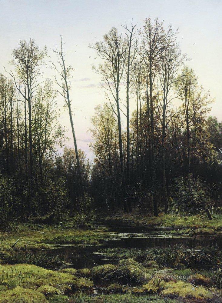 bosque en primavera de 1884 paisaje clásico Ivan Ivanovich Pintura al óleo